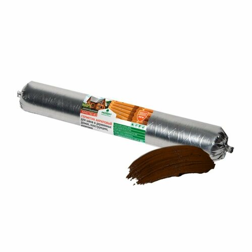 Герметик акриловый межшовный для деревянных конструкций PROSEPT цвет орех готовый состав 600 мл перчатки 769₽