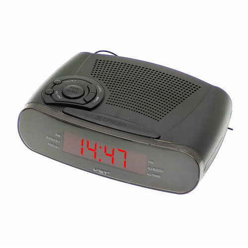 Часы настольные VST 906-1 красные с радио