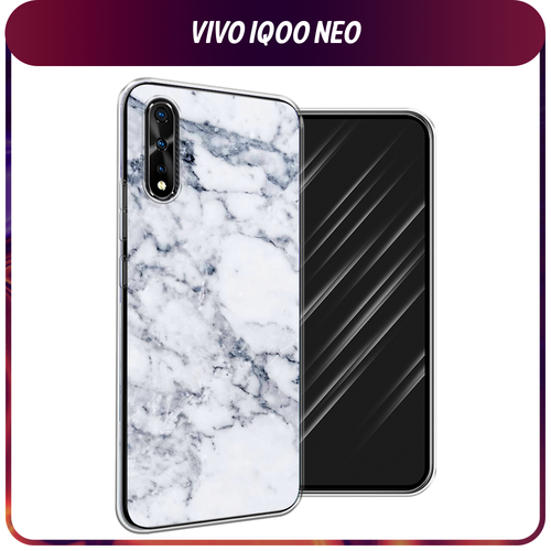 Силиконовый чехол на Vivo iQOO Neo/V17 Neo / Виво iQOO Neo/V17 Neo Серый мрамор luxury leather book flip case for vivo x27 v17 neo v15 pro u3x u3 u20 u10 s5 s1 iqoo 3 wallet magnetic cover