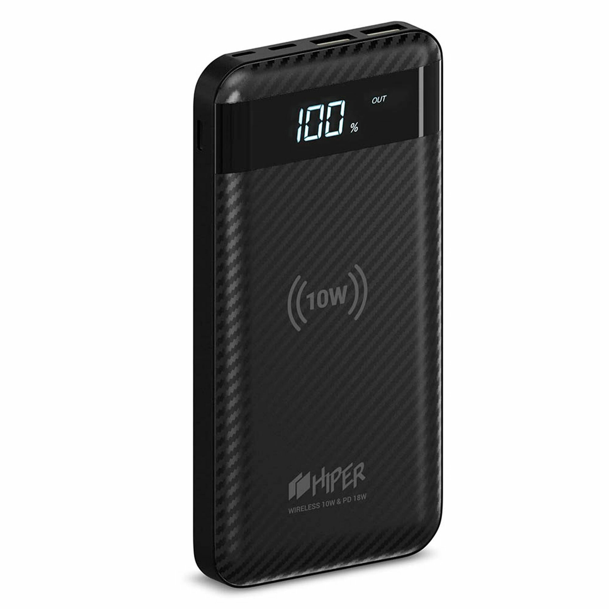 Портативный аккумулятор Powerbank 10000мА черный Hiper