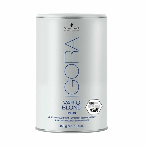 Schwarzkopf Igora Vario Blond Lightener Plus Порошок для обесцвечивания волос не образующий пыли (серый) 450 г schwarzkopf igora vario blond plus осветляющий порошок 450 гр