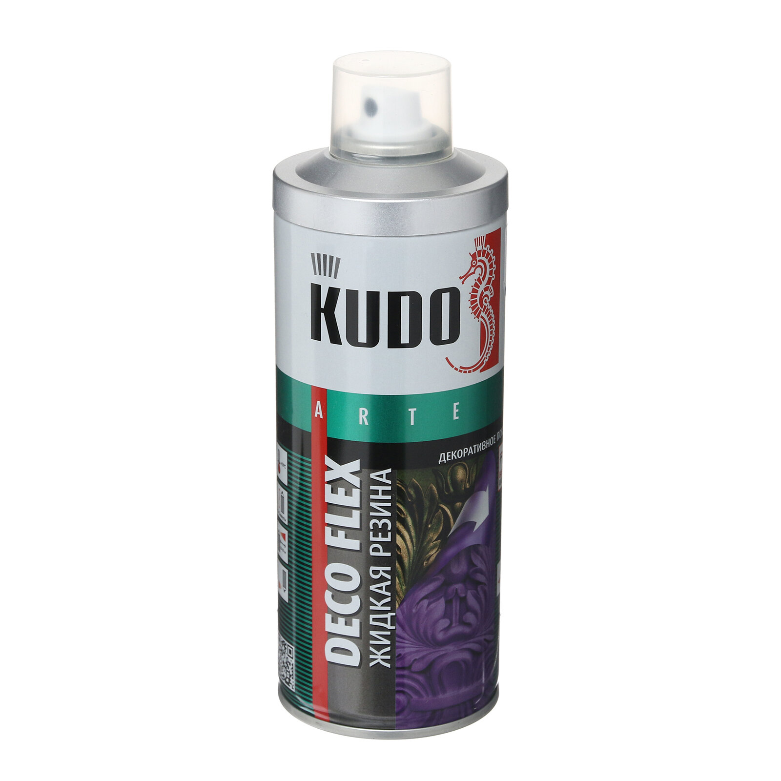 Жидкая резина, краска для декоративных работ DECO FLEX, серебро, KU-5335, 520 мл
