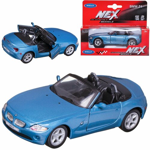 Машинка Welly 1:38 BMW Z4 (Convertible) голубая 42328C-W/голубая мишень z4 фигурная подъемная металлическая серия z подарок стрелку