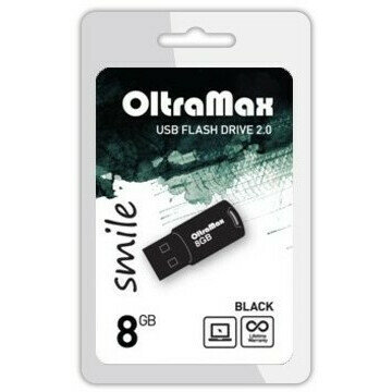 USB Flash накопитель 8Gb OltraMax Smile Black (OM 008GB Smile B)