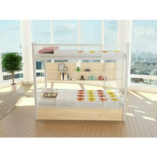 Металлическая двухъярусная кровать Венеция 90 на 190 ЮКА Мебель