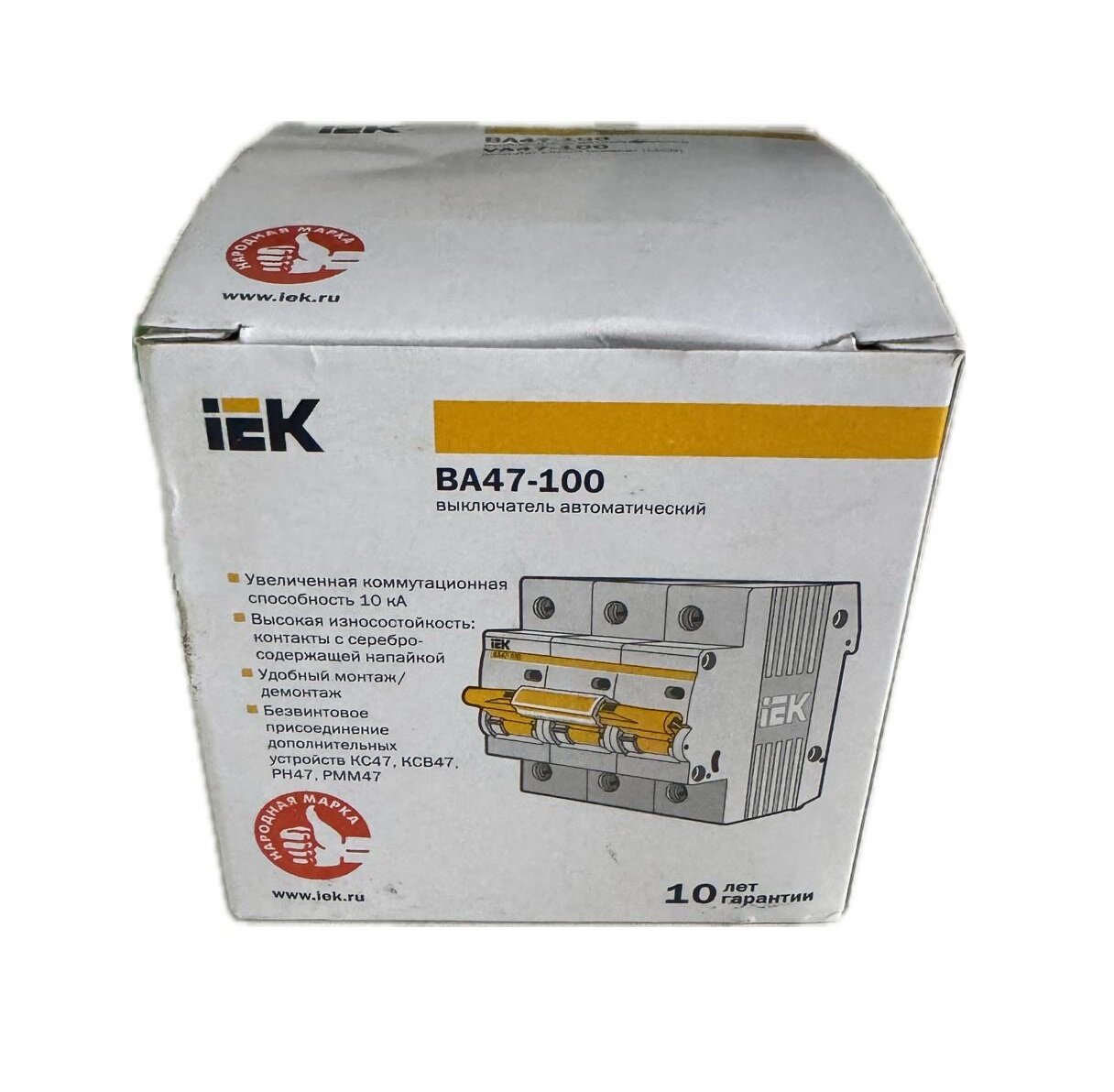 Автоматический выключатель IEK ВА 47-100 (C) 10kA 3P-80А