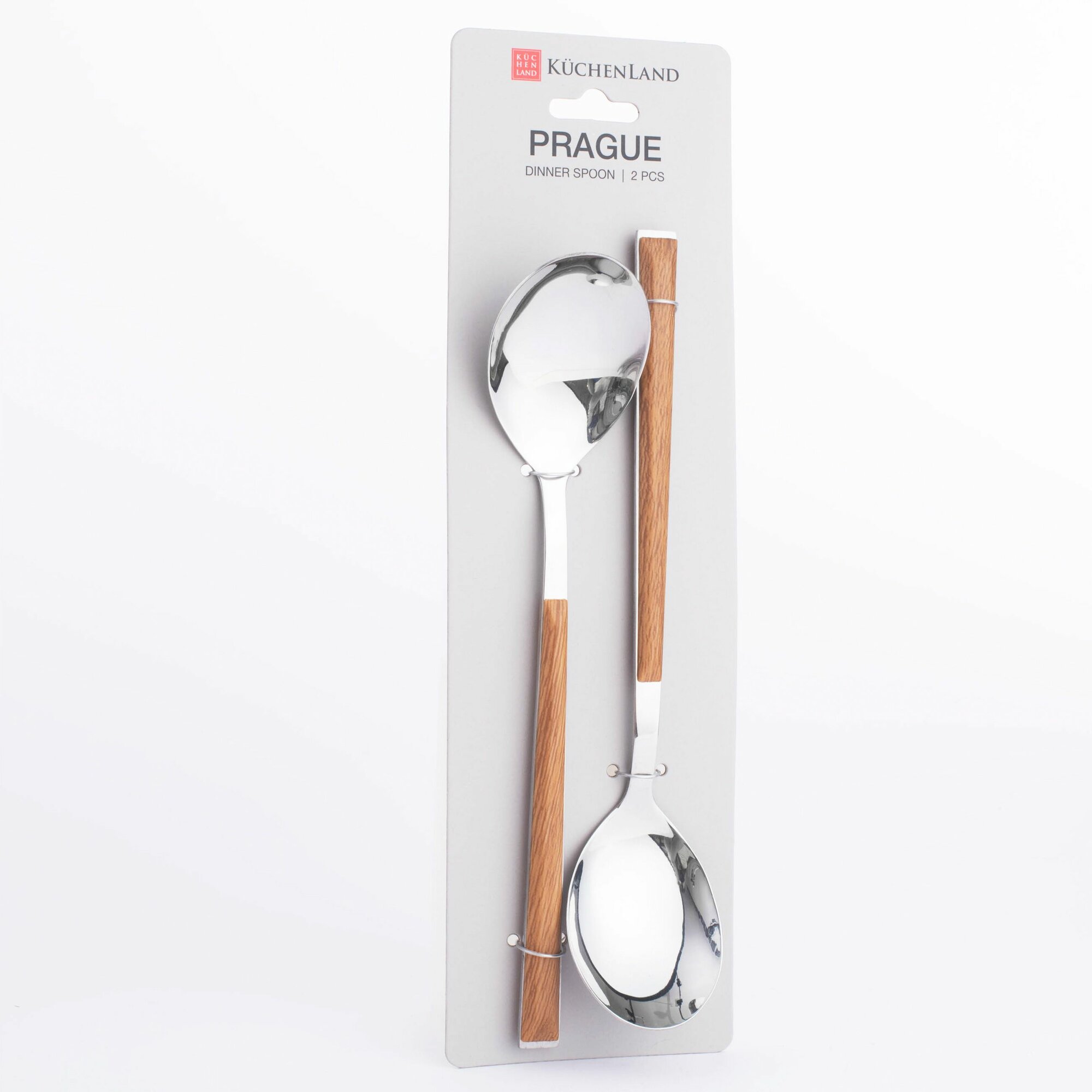 Столовые Приборы Xiaomi Ложка столовая, Kuchenland, 2 шт, сталь/пластик, коричневая, Prague