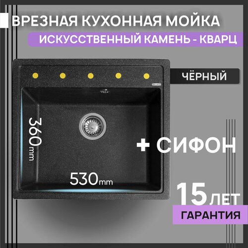 Кухонная мойка Челси 600, черный FG