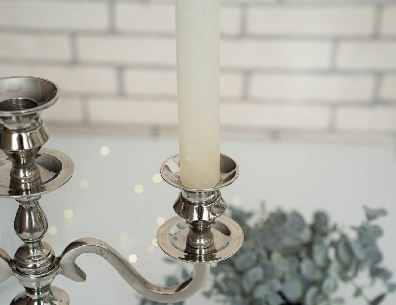 Канделябр донэтелло под 3 свечи, серебряный, 39 см, Koopman International A06931770