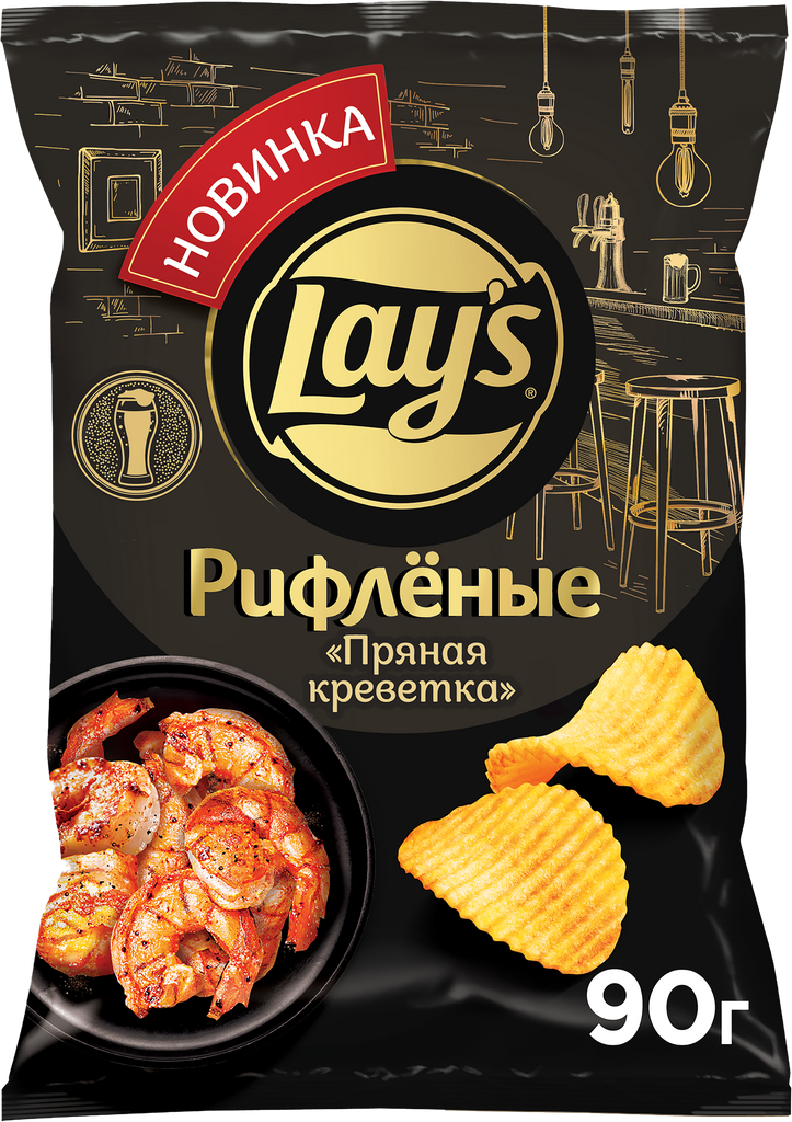 Чипсы картофельные LAY'S Пряная креветка, 90г