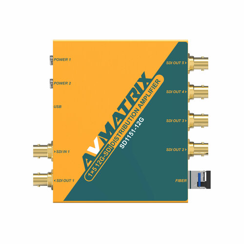 Усилитель-распределитель AVMATRIX SD1151 12G-SDI 1×5 с восстановлением тактовой частоты усилитель видеосигнала hd sdi sc hlr01p