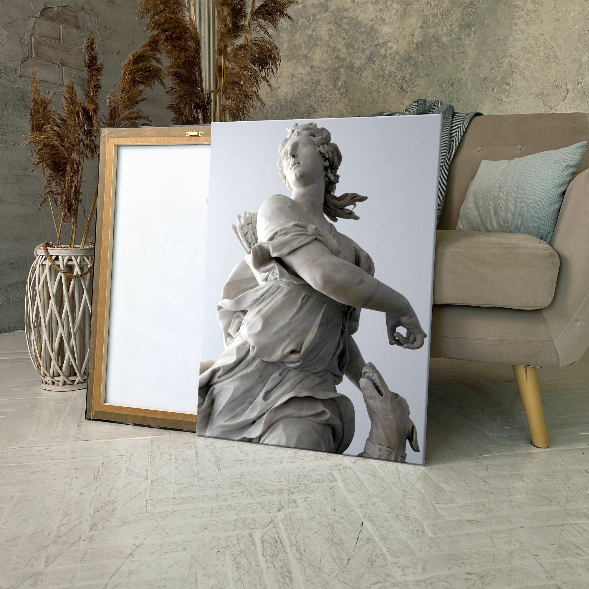 Картина на холсте (мраморная статуя платона скульптура бернини ангел классическая) 20x30 см/для интерьера/в комнату/на стену/в подарок