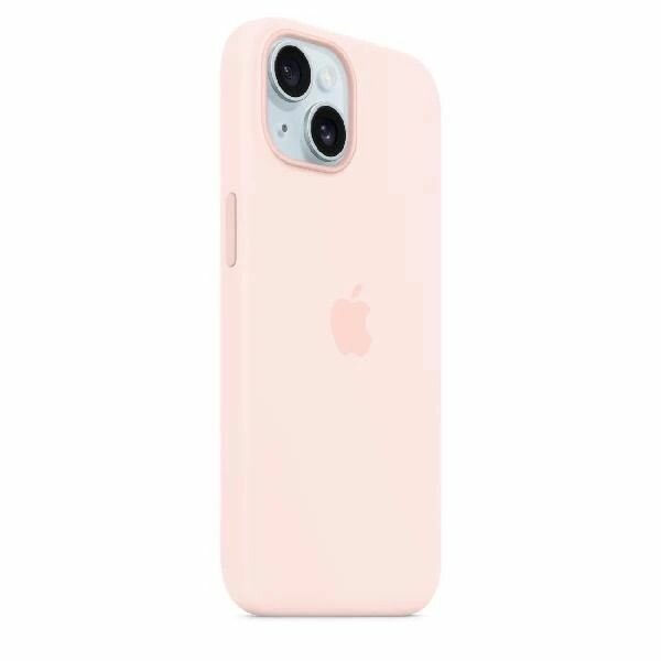 Чехол силиконовый MagSafe Pink для iPhone 15 с анимацией NFC, Silicone case MagSafe для айфон 15 розовый