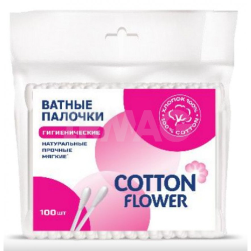 Ватные палочки Cotton Flower, пакет, 100 шт