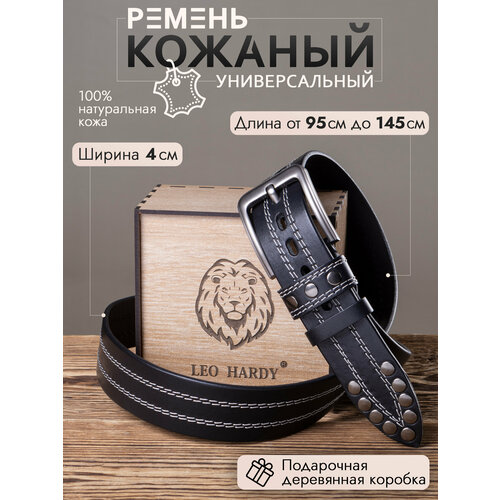фото Ремень leo hardy для мужчин и женщин, размер 105, черный