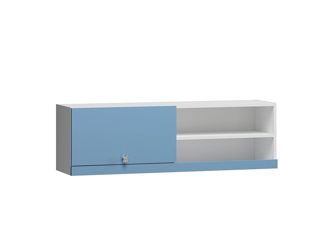Детская стенка Банни-10 Пастельно-Синий 255x60x210 со шкафом со столом