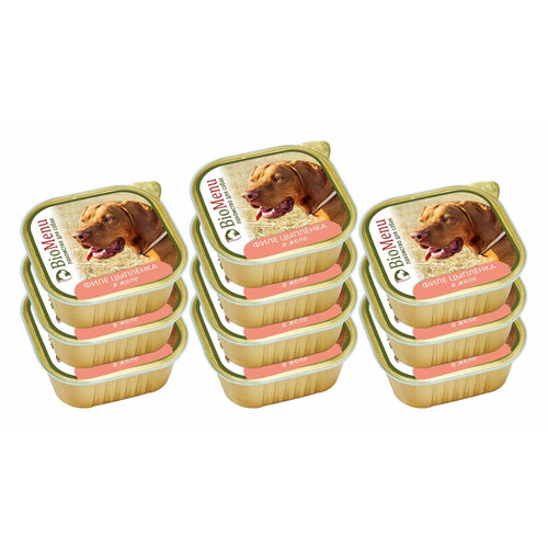 BioMenu Влажное лакомство для собак в ламистере Филе цыпленка в желе 300г х 10 шт 2253₽