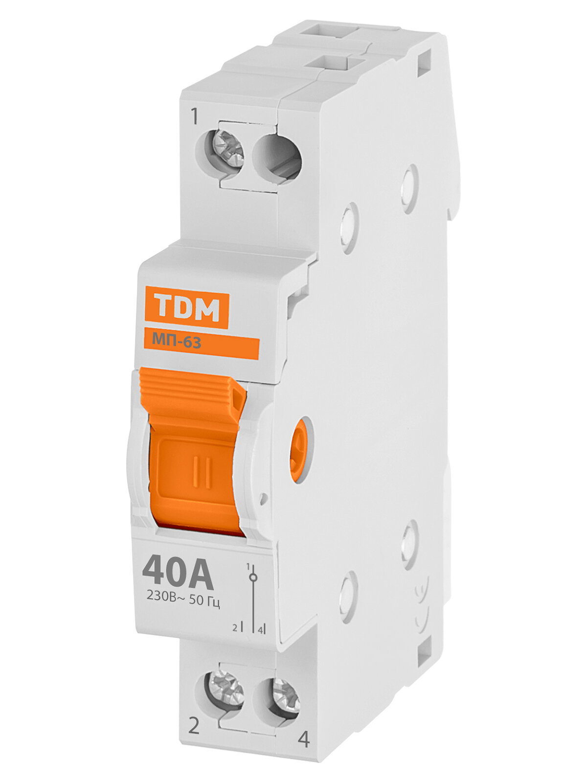 Переключатель TDM Electric МП-63 модульный трехпозиционный 40А IP20 белый