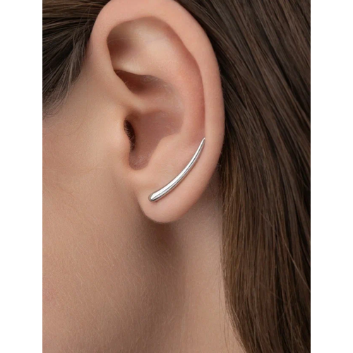 Серьги каффы Argentum серебро 925 проба золочение размер 10 мм длина 15 см золотистый 1617₽