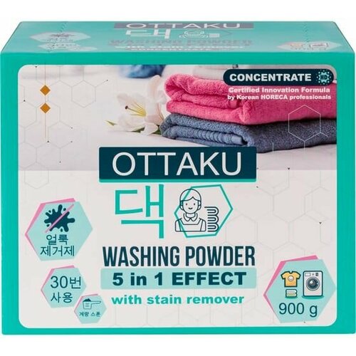 Стиральный порошок Ottaku автомат, 5 in1 EFFECT, с пятновыводителем, концентрированный, 900 г OT7701001