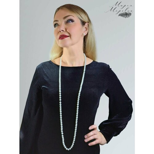 Колье, жемчуг культивированный, длина 120 см, белый