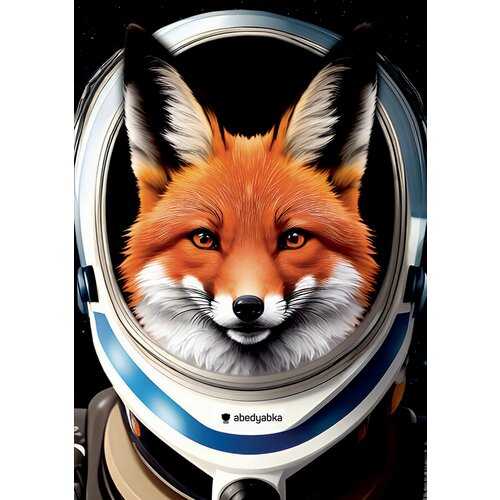 Деревянный цветной пазл Лиса космонавт Vulpes (Abedyabka)