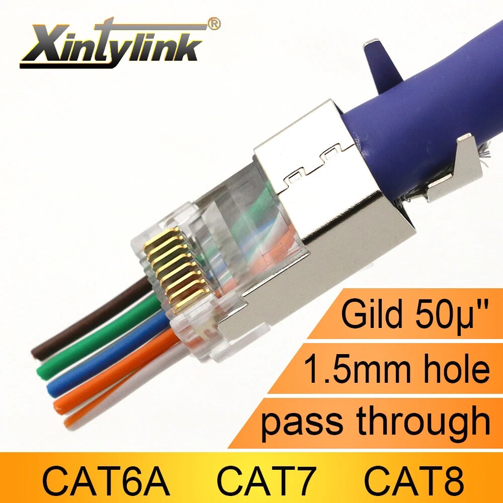 Коннектор xintylink CAT8/CAT7/CAT6A RJ-45 10pcs