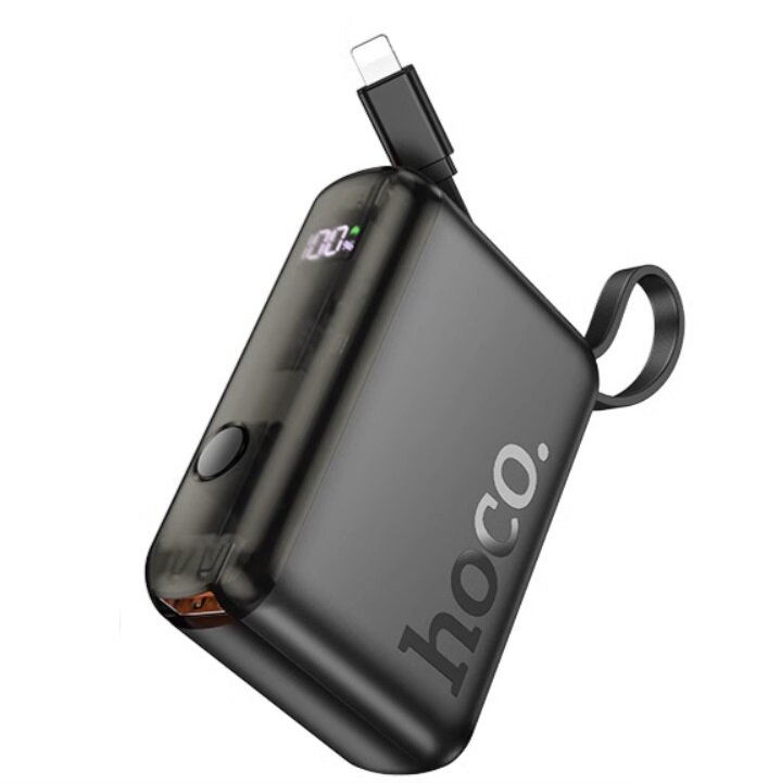 Портативный аккумулятор Hoco Her J139 Fast charge iP cable, 10000 mAh, PD20W/SCP22.5W, с кабелем Lightning, Черный