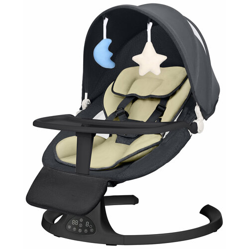 Электронные качели для новорожденных Dearest Limited Collection Black Hakki, электронные качели шезлонг