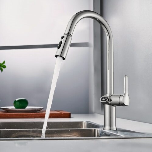 Изображение товара Смеситель для кухни ESKO K15LED с электронным дисплеем вытяжной