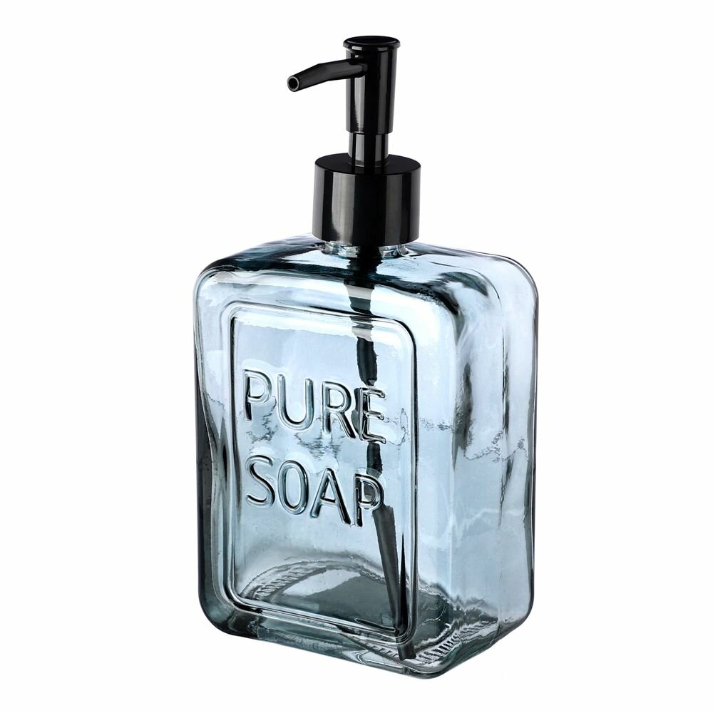 Дозатор для мыла Pure Soap стекло голубой