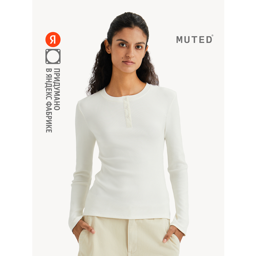 фото Лонгслив muted henley, размер xl, , молочный