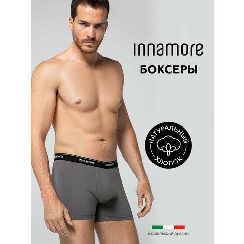 Трусы Innamore боксеры хлопковые на средней посадке, размер 4, серый