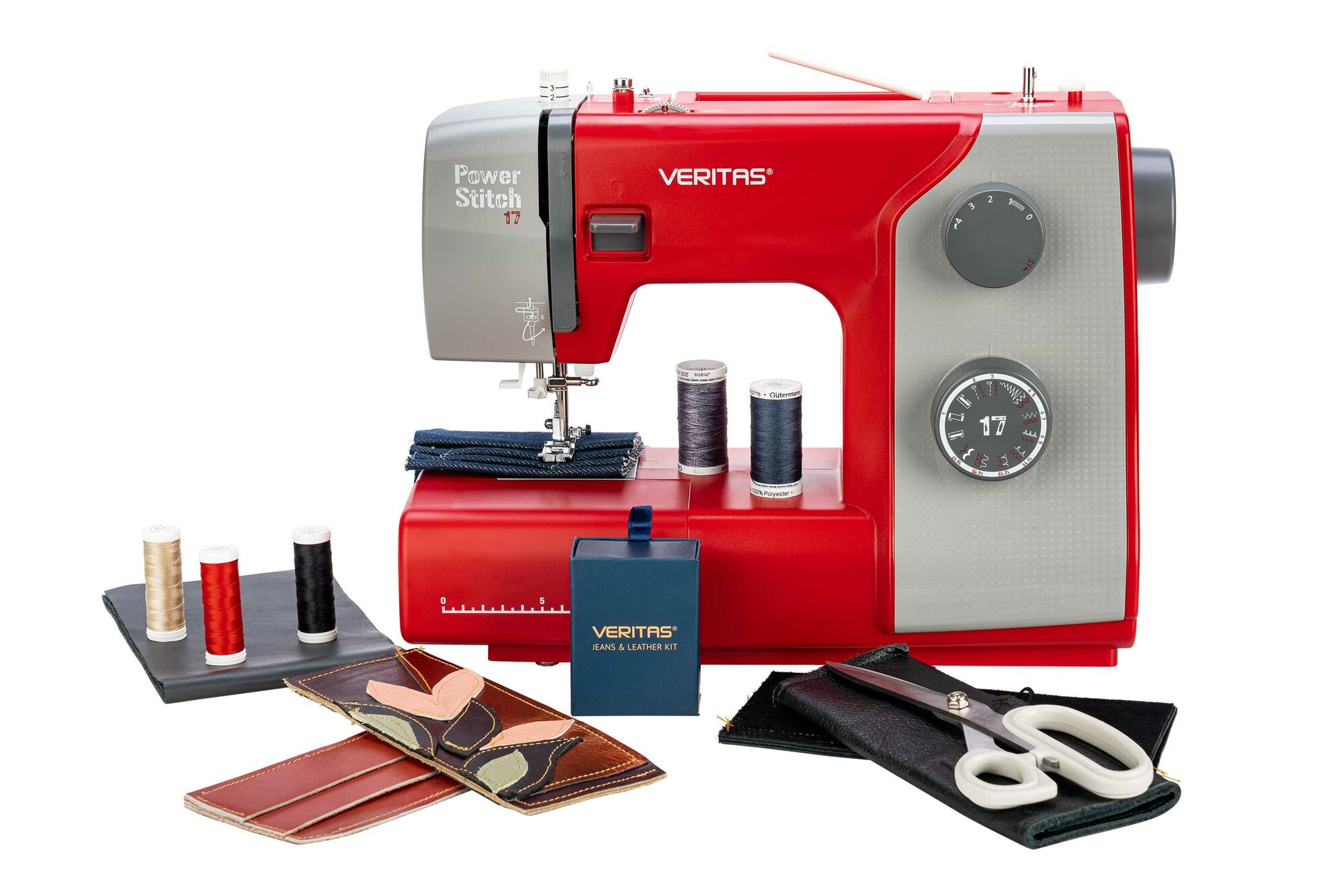 Швейная машина Veritas Power Stitch G17, качающийся челнок, электромеханическое управление, красная