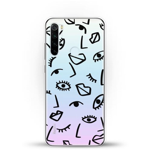 фото Силиконовый чехол глаза и губы на xiaomi redmi note 8t andy & paul