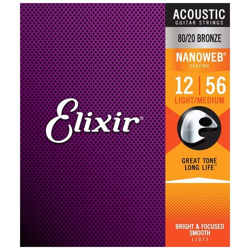 Набор струн Elixir 11077 Anti-Rust 80/20 Nanoweb, 1 уп.