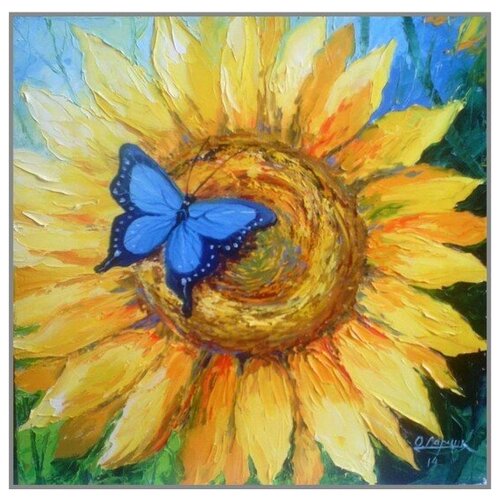 фото Алмазная мозаика солнечный цветок 40x40 см. милато