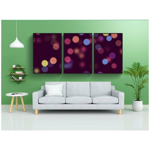 фото Набор модулных постеров для интерьера "боке, фиолетовый, текстура" 60x90 см. в тубусе, без рамки lotsprints