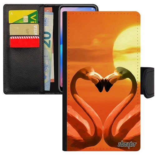 фото Ударопрочный чехол книжка на телефон // iphone x // "фламинго" символ розовый, utaupia, оранжевый