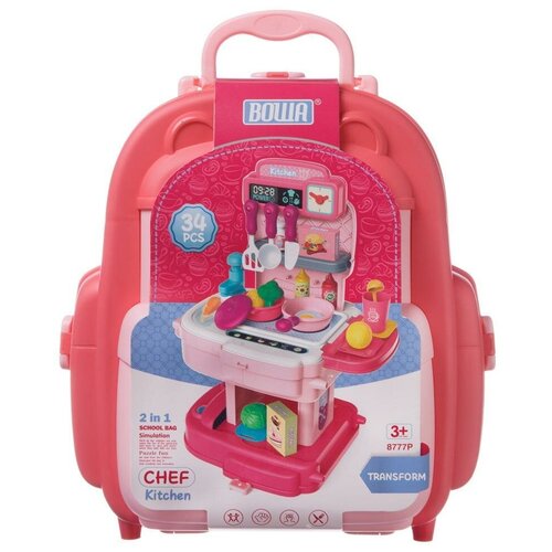 Junfa Toys Чемоданчик-ранец Кухня юного шеф-повара розовая чемоданчик ранец junfa кухня юного шеф повара