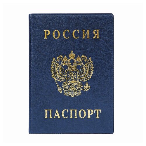 обложка для паспорта кожаная с гербом Обложка для паспорта DPSkanc, синий