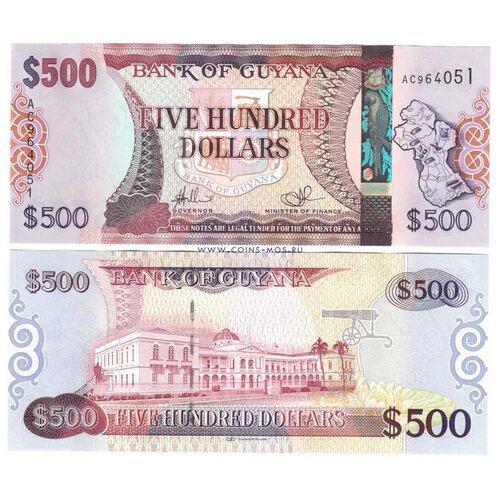 Гайана 500 долларов 2011 г. Парламент Гайаны UNC гайана 10 долларов 2011 г