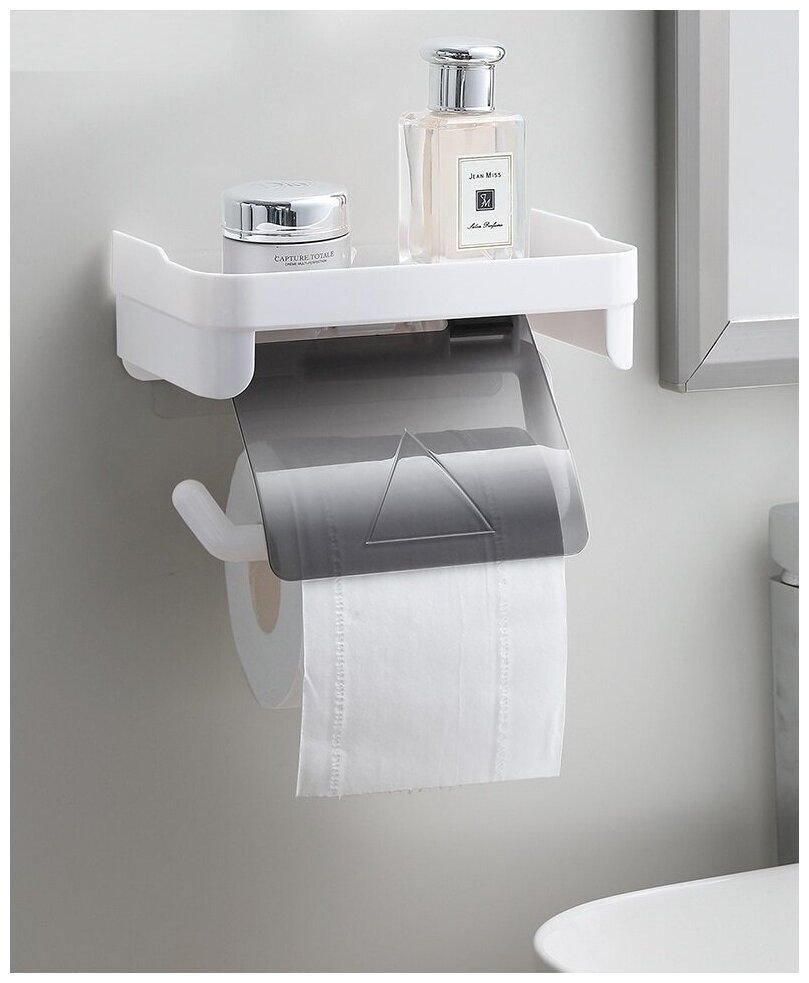 Держатель для туалетной бумаги с полочкой Диспенсер для туалетной бумаги