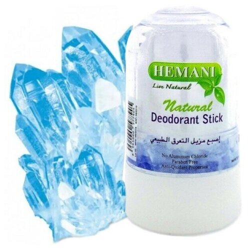 Купить Минеральный дезодорант кристалл Hemani против пота и запаха для тела натуральный кристаллический, натуральный, 70 гр