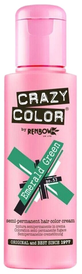 Crazy Color Краситель прямого действия Semi-Permanent Hair Color Cream, 53 emerald green, 100 мл
