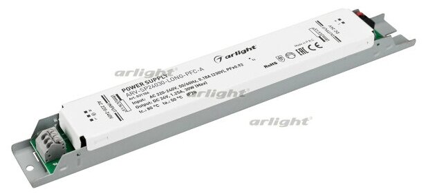 Блок питания ARV-SP24030-LONG-PFC-A (24V, 1.25A, 30W) (Arlight, IP20 Металл, 5 лет)