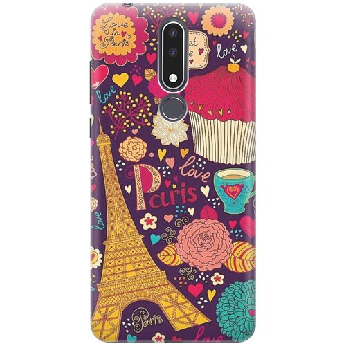 фото Re:paчехол - накладка artcolor для nokia 3.1 plus с принтом "love in paris"