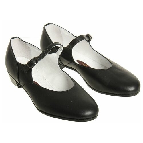 Туфли народные женские, длина по стельке 18,5 см, цвет чёрный фото