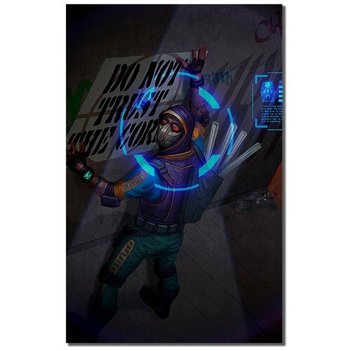 Картина из дерева с рисунком настольная игра Android netrunner - 6877 В