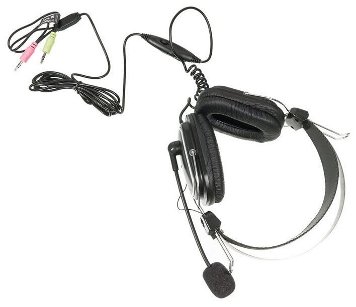 Наушники с микрофоном A4Tech HS-50 черный 2.5м мониторные оголовье - фотография № 9